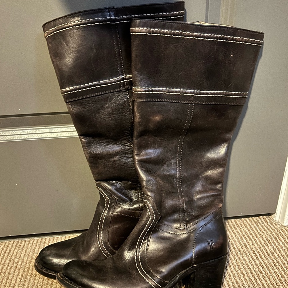 Frye Dark Brown Leather Boots